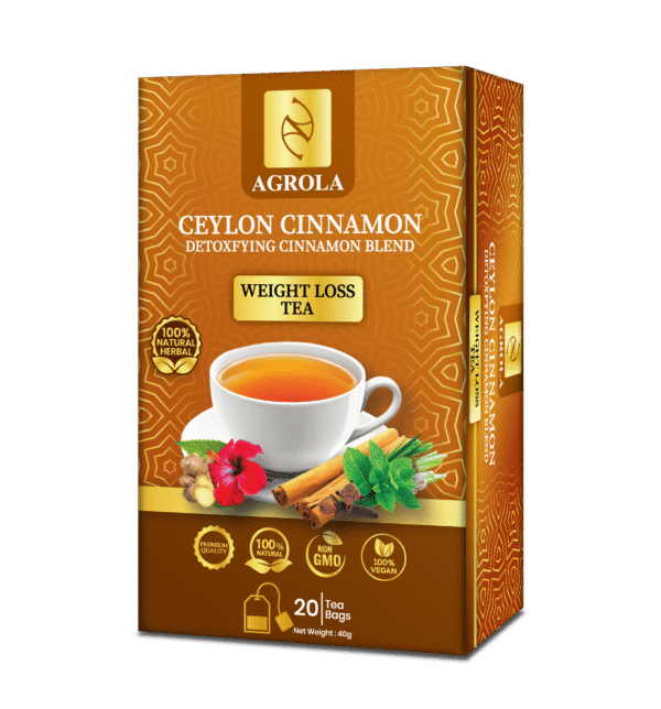 AGROLA Ceylon Cinnamon Slimfit Detox Tea  20 Tea Bags  Natural Weight Loss & Wellness Herbal Infusion